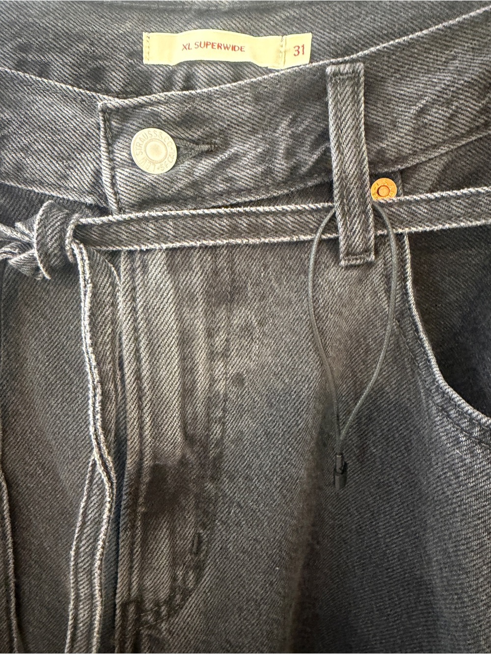 Levi's Charcoal Women’s XL Super Wide Leg Jeans size 31. Y2K NWOT - Picture 5 of 7